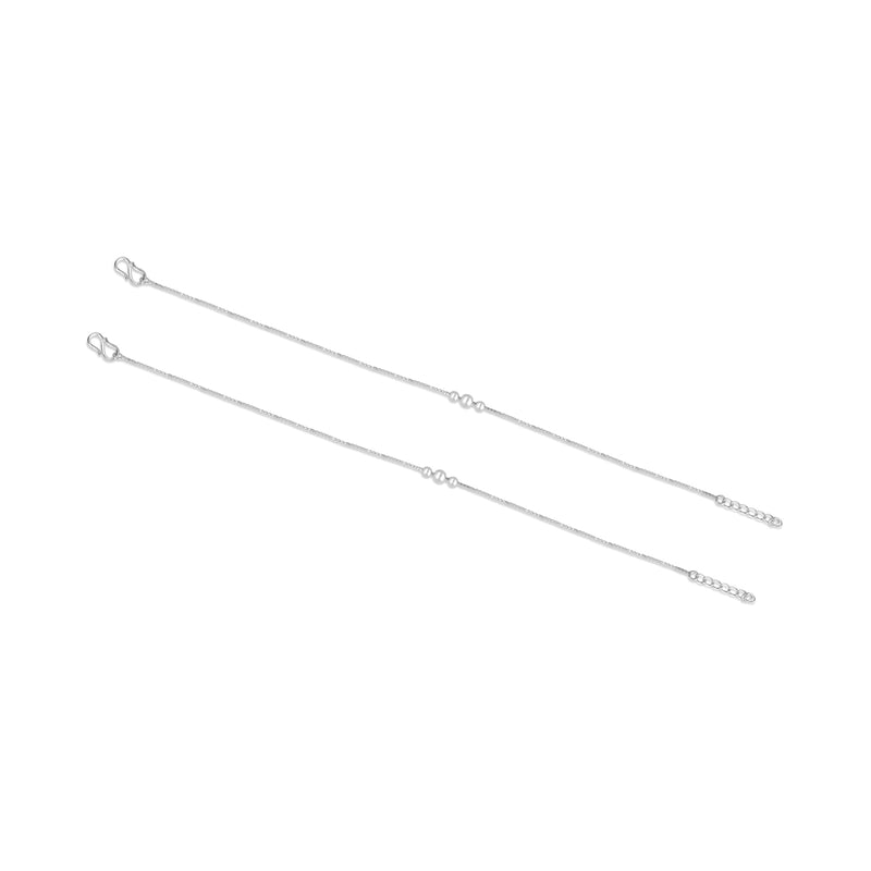 Metal Beads Silver Anklet