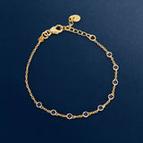 18k Gold Plated Silver Blue Zircon Bracelet