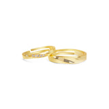 18k Gold Plated Love Knot Silver Couple Rings