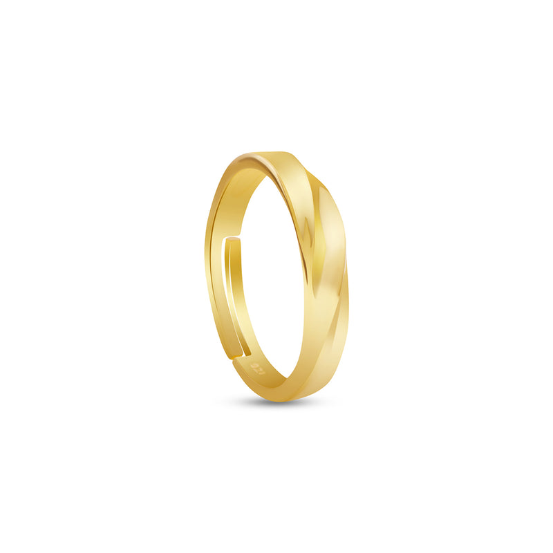 18k Gold Plated Love Knot Silver Couple Rings