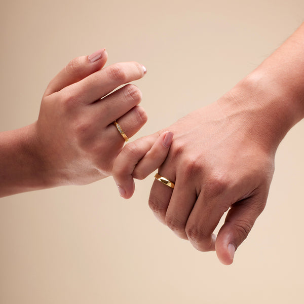 18k Gold Plated Love Knot Silver Couple Rings