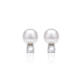Zircon And Pearl Silver Studs