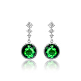 Green Dry Flower Silver Earrings