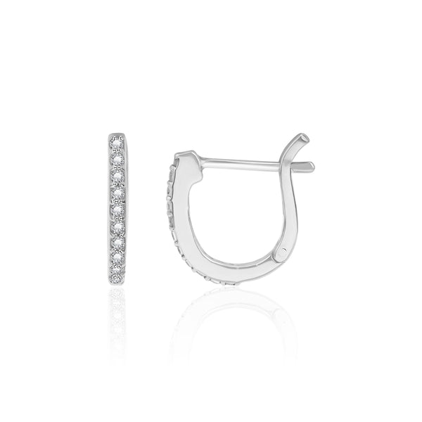 Classic Silver White Zircon Mini Hoop Earrings