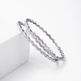 Zircon Studded Shining Silver Bangles - Set of 2