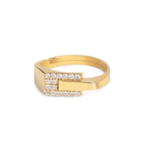 18K Gold Plated Silver Zircon Men's Ring