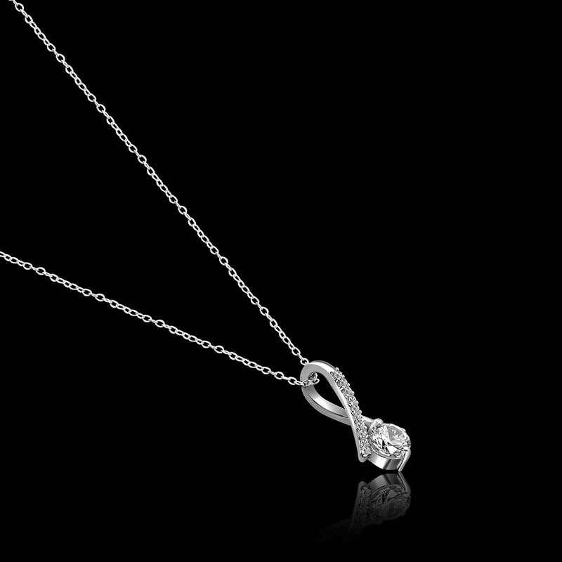 Minimal Zircon Silver Necklace