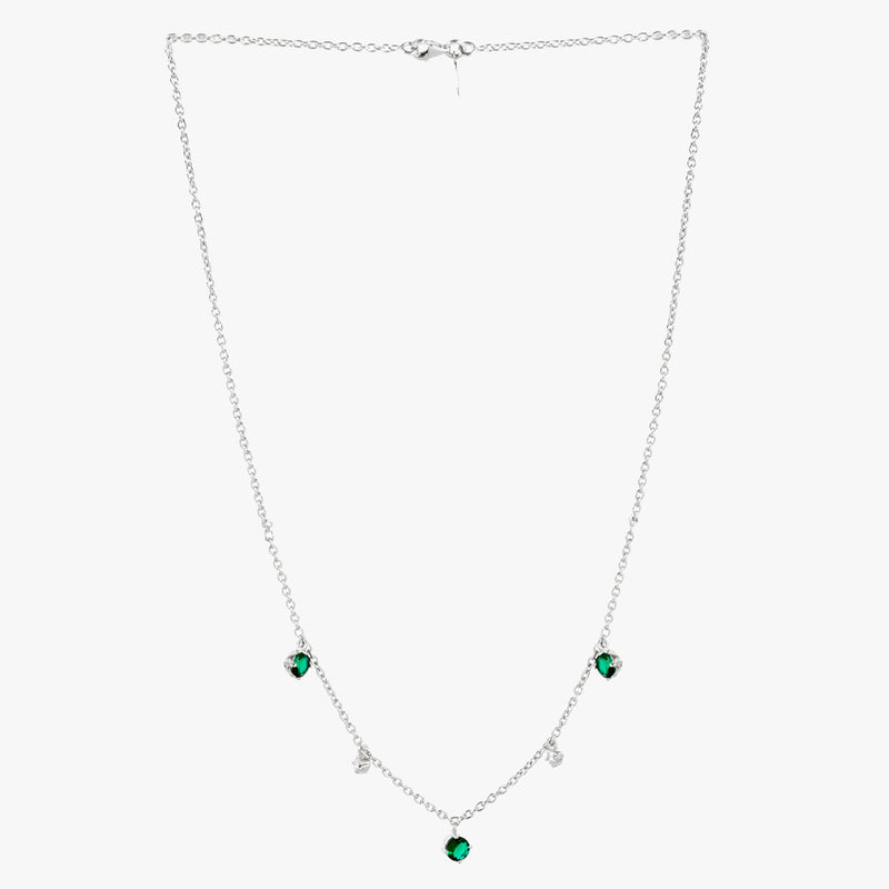 Green Silver Starlight Necklace