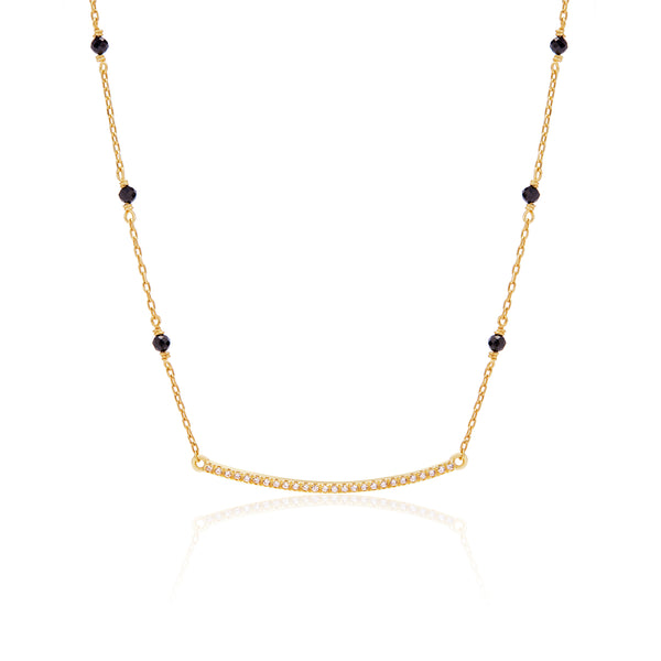18k Gold Plated Zircon Studded Silver Mangalsutra
