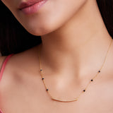 18k Gold Plated Zircon Studded Silver Mangalsutra