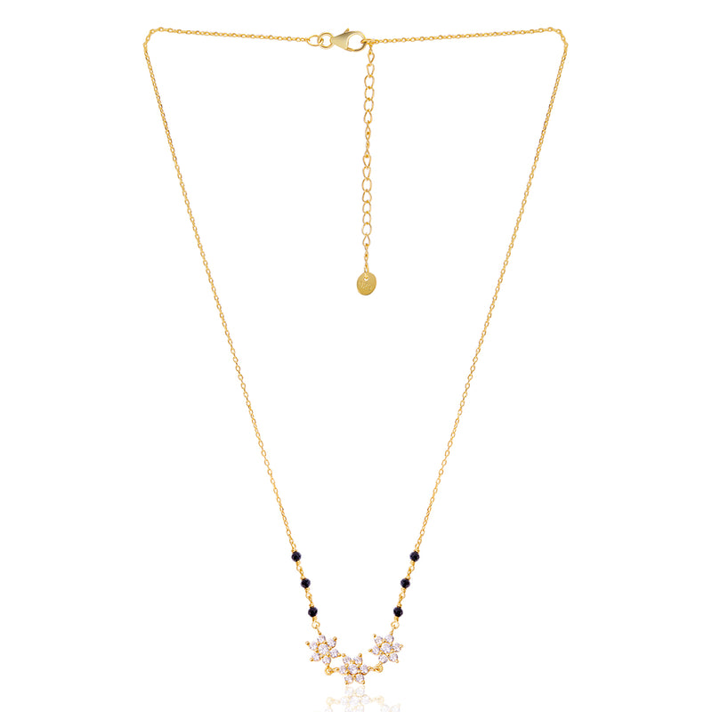 18k Gold Plated Star Studded Silver Mangalsutra