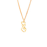 18K Gold Plated Silver Korean Finger Heart Necklace