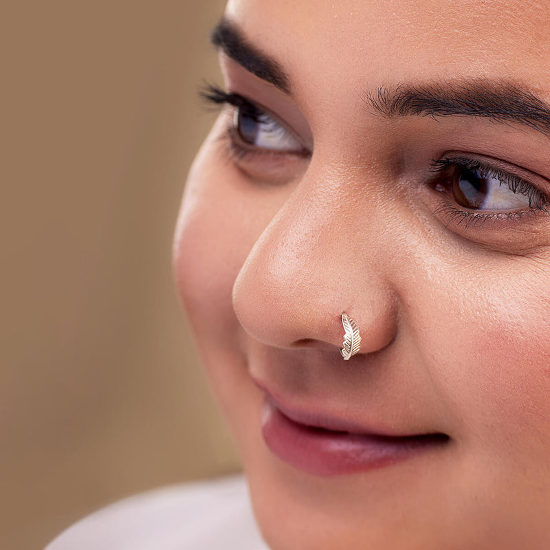 Set of 2 - Silver Nature-inspired Nose Pins