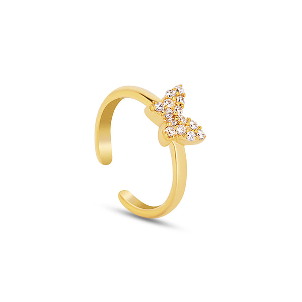 18k Gold Plated Silver Butterfly Ring