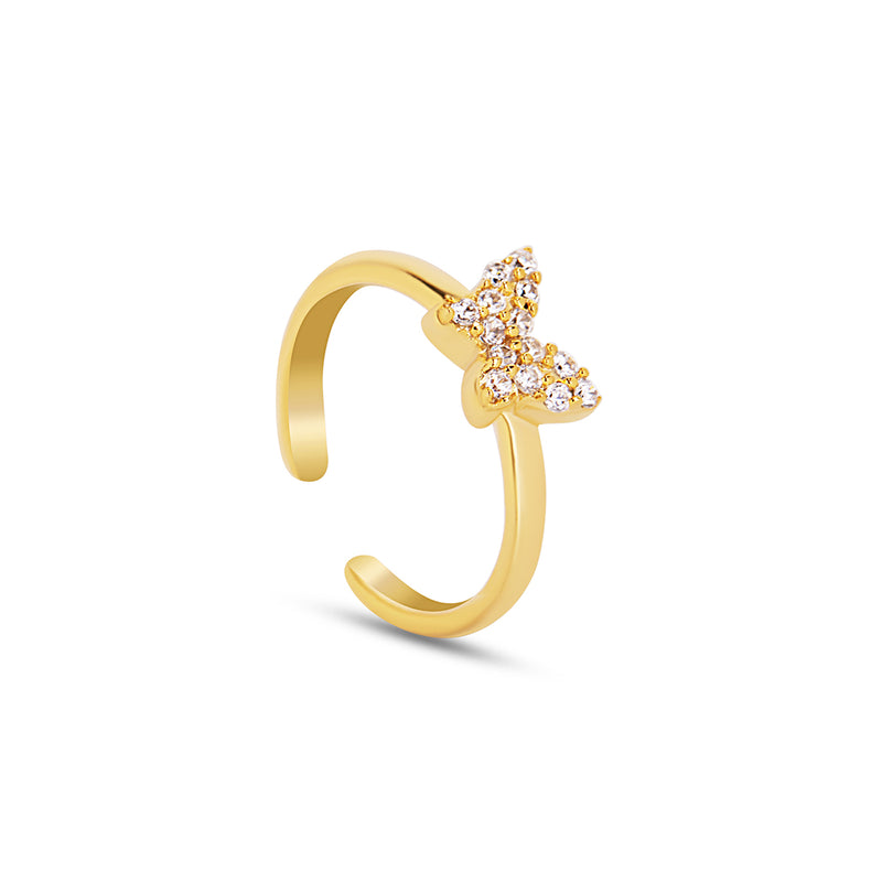 18k Gold Plated Silver Butterfly Ring