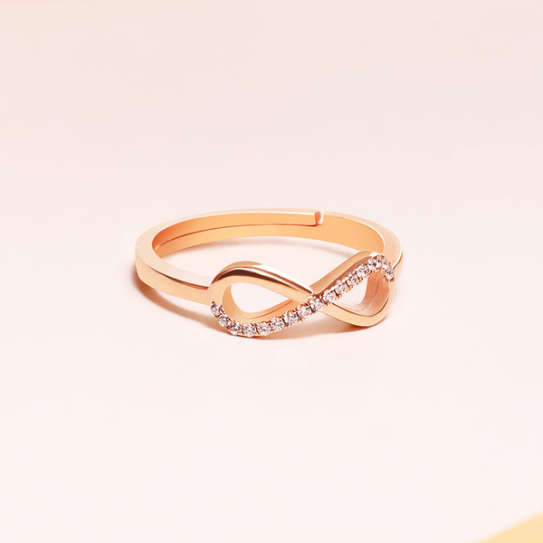 18K Rose Gold Plated Silver Infinity Zircon Ring