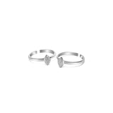 Oxidised Silver Zircon Studded Toe Rings