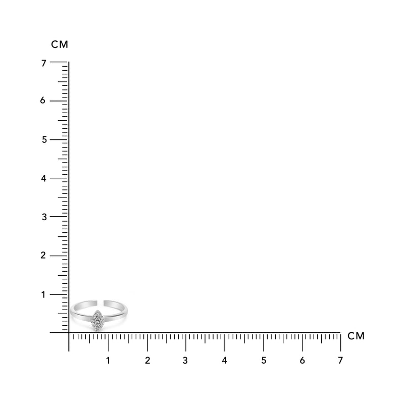 Oxidised Silver Zircon Studded Toe Rings