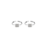 Silver Square Toe Rings