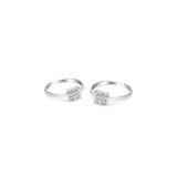 Silver Square Toe Rings