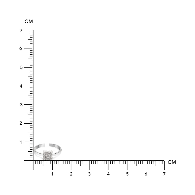 Silver Square Toe Rings