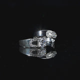 Silver Love Lock Couple Rings