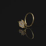 18K Gold Plated Silver Floral Nose Pin