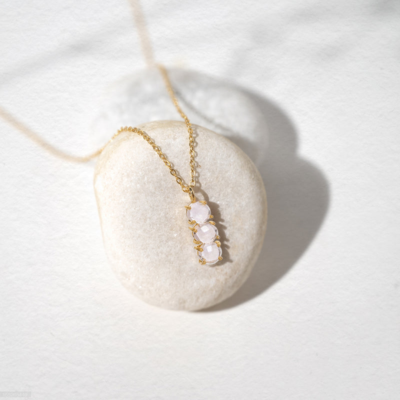 April Birthstone Necklace - Natural Crystal Quartz