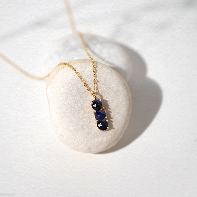 September Birthstone Necklace - Natural Dyed Sapphire