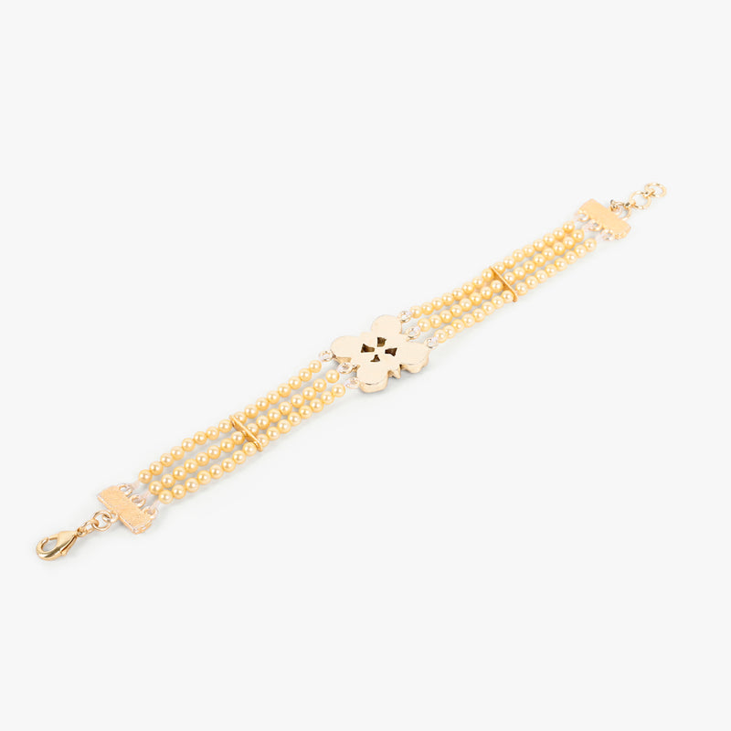 Green And Yellow Floral Pearl Bracelet