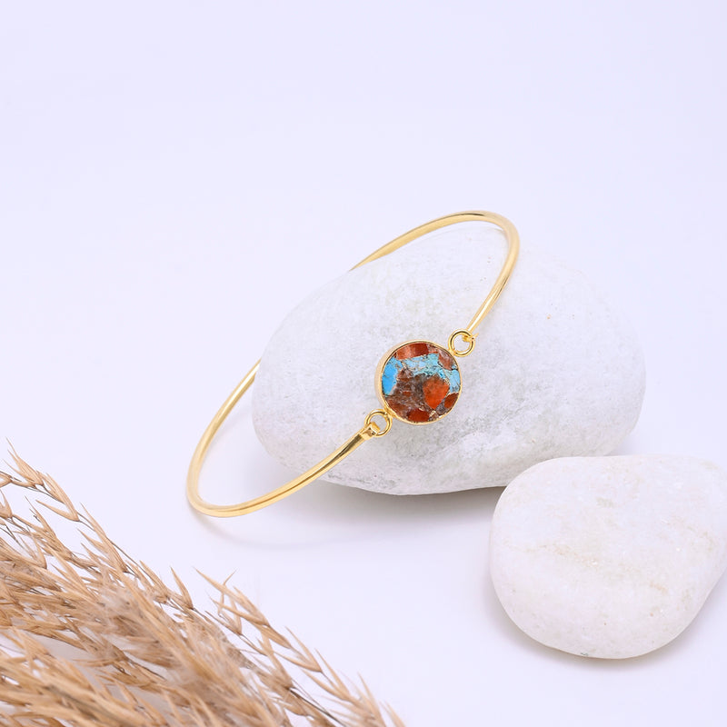 Red Copper Turquoise Bracelet