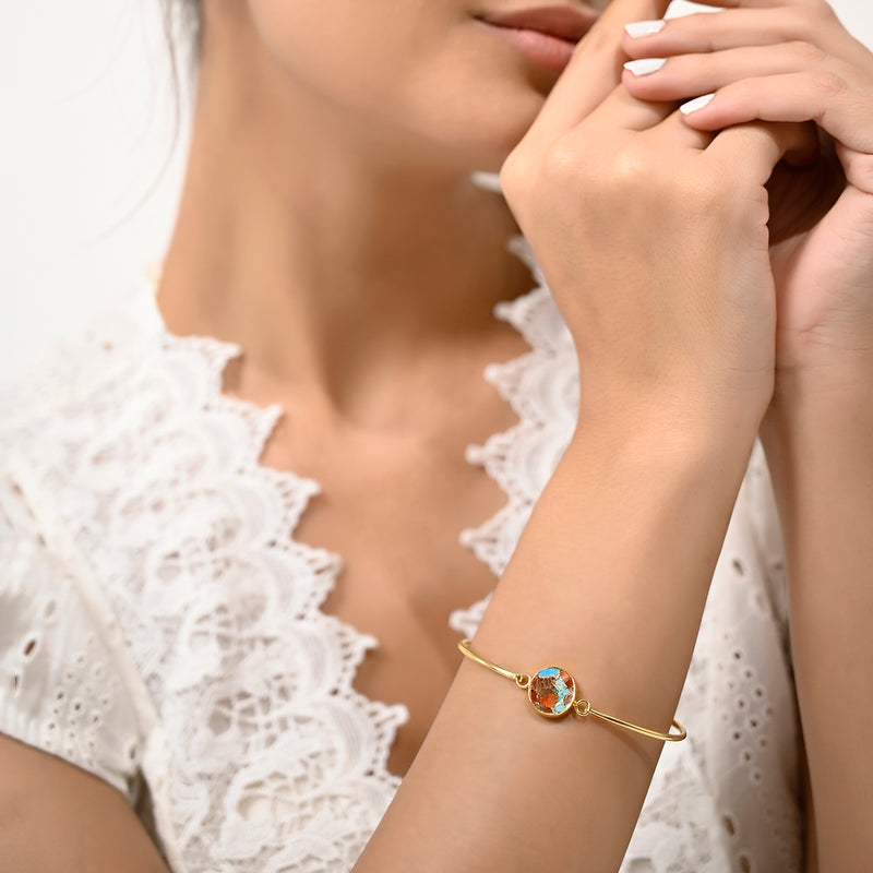 Red Copper Turquoise Bracelet