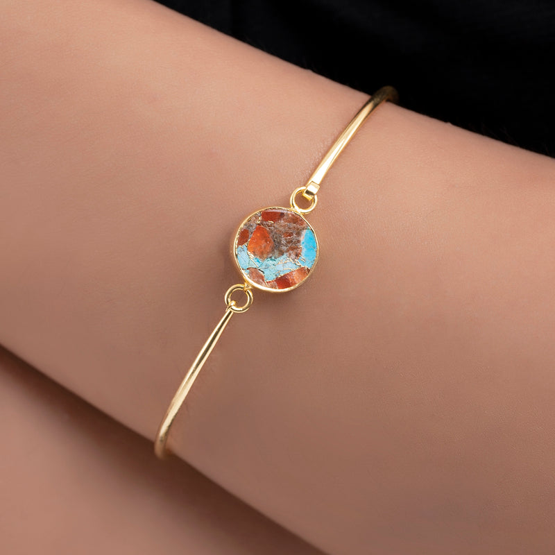 Red Copper Turquoise Bracelet