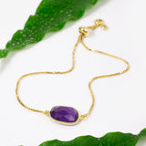 Amethyst Crystal Chain Bracelet