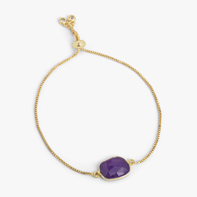 Amethyst Crystal Chain Bracelet