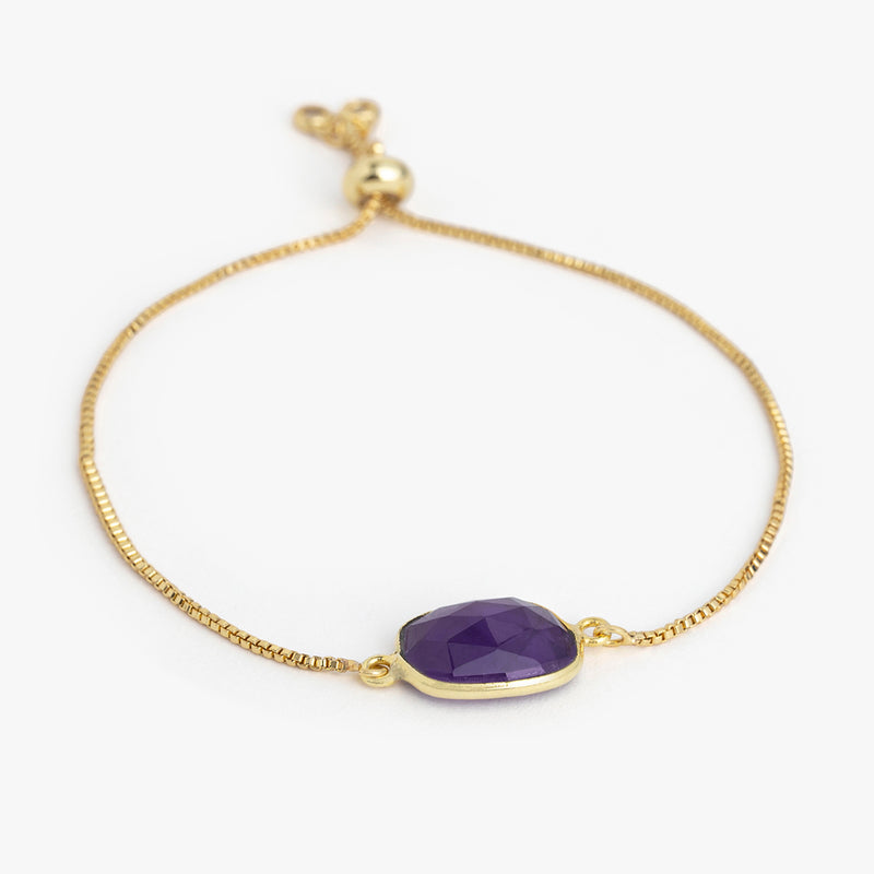 Amethyst Crystal Chain Bracelet