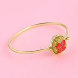 Pink Dry Flower Cuff Bracelet