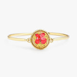 Pink Dry Flower Cuff Bracelet