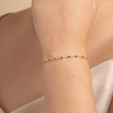 Buy 18k Gold Plated Silver Blue Zircon Bracelet Online | March