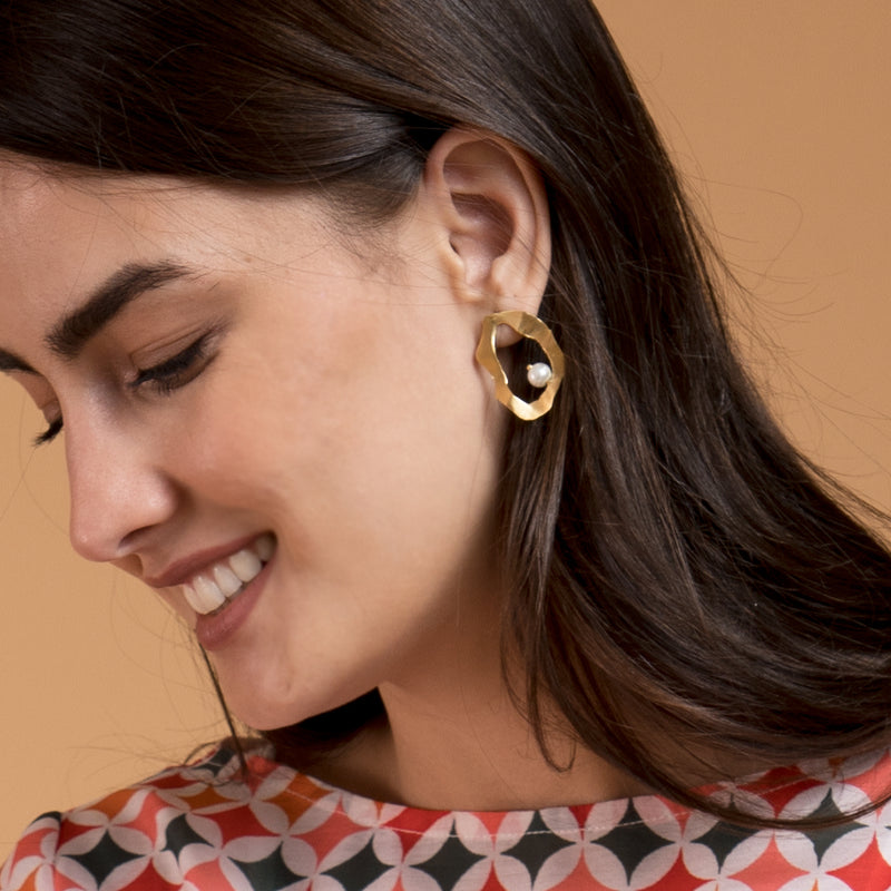 Textured Pearl Studs