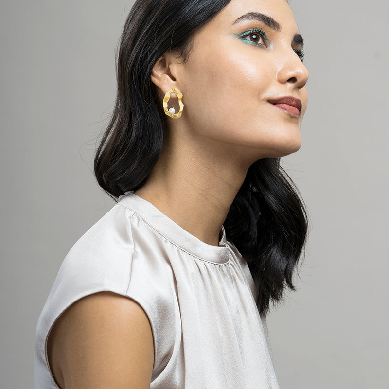 Textured Pearl Studs