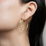 Circular Pearl Hoop Earrings