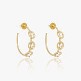 Circular Pearl Hoop Earrings