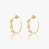 Circular Pearl Hoop Earrings