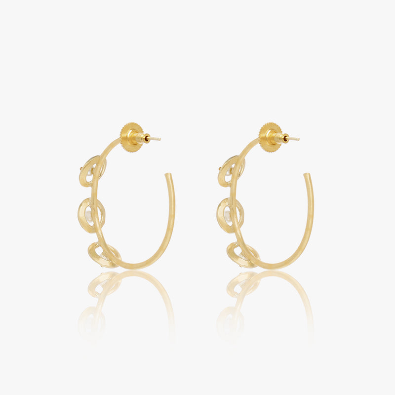 Circular Pearl Hoop Earrings
