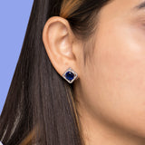 Blue Crystal Twisted Wire Studs