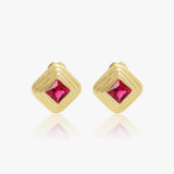 Ruby Red Crystal Rhomboid Studs