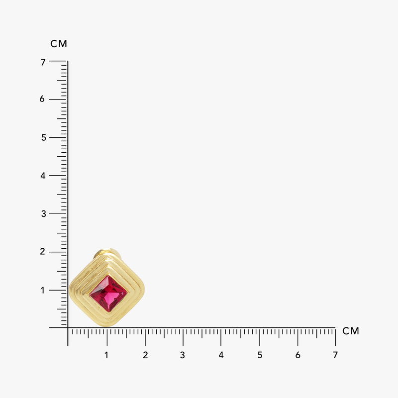 Ruby Red Crystal Rhomboid Studs