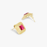Ruby Red Crystal Rhomboid Studs