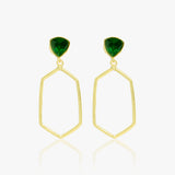 Emerald Green Crystal Polygon Danglers